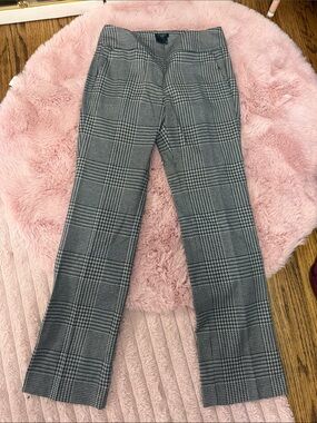 Ann Taylor Black and White Glen Plaid Trousers